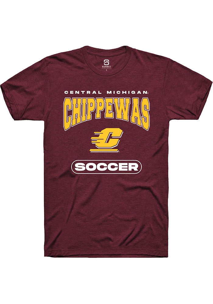 Central Michigan Chippewas Maroon Soccer Short Sleeve T-Shirt