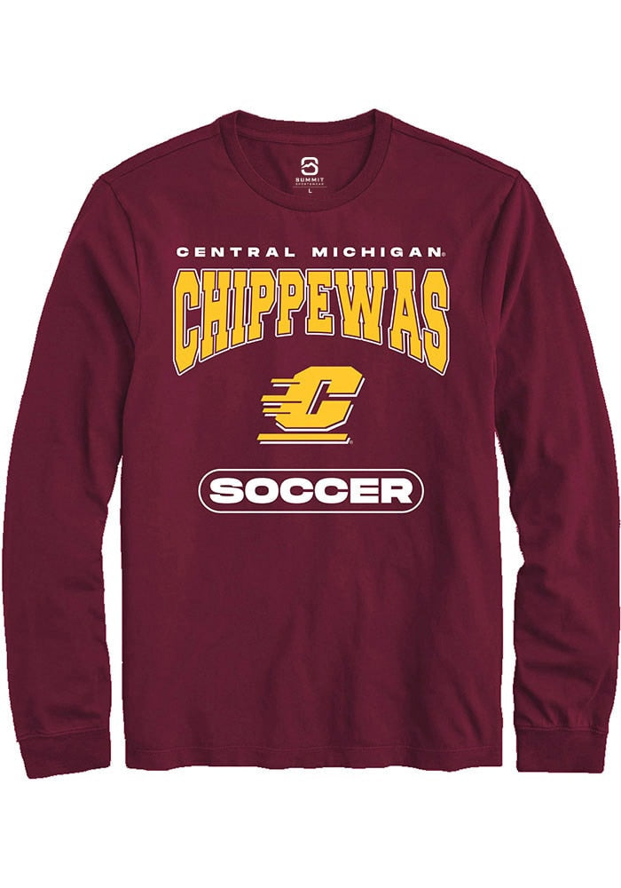 Central Michigan Chippewas Maroon Soccer Long Sleeve T-Shirt