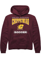 Central Michigan Chippewas Mens Maroon Soccer Long Sleeve Hoodie