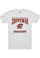 Central Michigan Chippewas White Soccer Short Sleeve T-Shirt