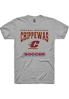 Central Michigan Chippewas Grey Soccer Short Sleeve T-Shirt