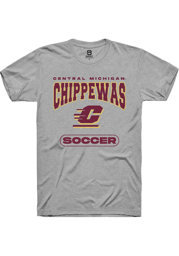 Central Michigan Chippewas Grey Soccer Short Sleeve T-Shirt