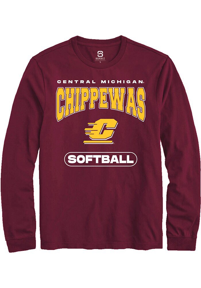 Central Michigan Chippewas Maroon Softball Long Sleeve T-Shirt