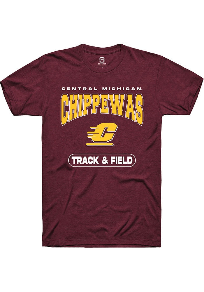 Central Michigan Chippewas Maroon Track & Field Short Sleeve T-Shirt