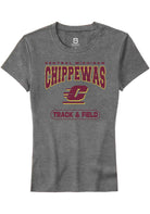 Central Michigan Chippewas Womens Grey Track & Field Short Sleeve T-Shirt