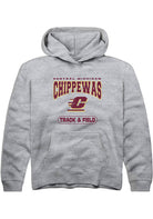 Central Michigan Chippewas Youth Grey Track & Field Long Sleeve Hoodie