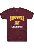 Central Michigan Chippewas Maroon Volleyball Short Sleeve T-Shirt