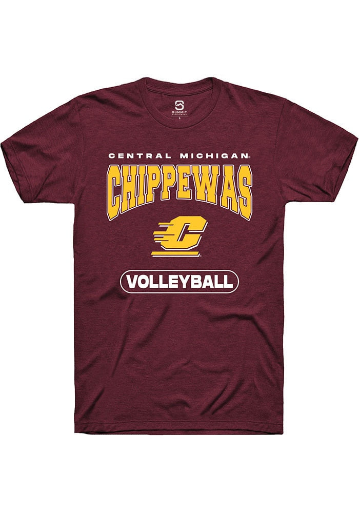 Central Michigan Chippewas Maroon Volleyball Short Sleeve T-Shirt