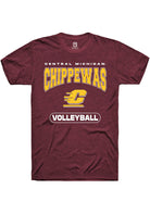 Central Michigan Chippewas Maroon Volleyball Short Sleeve T-Shirt