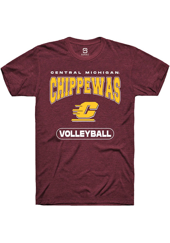 Central Michigan Chippewas Maroon Volleyball Short Sleeve T-Shirt