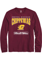 Central Michigan Chippewas Maroon Volleyball Long Sleeve T-Shirt