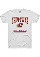 Central Michigan Chippewas White Volleyball Short Sleeve T-Shirt