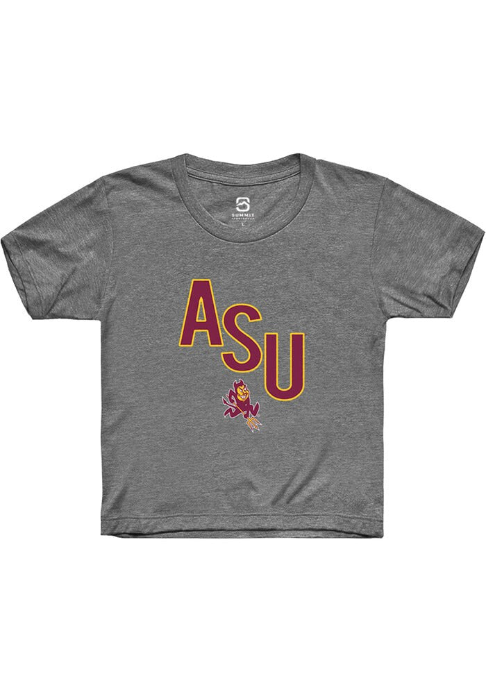 Arizona State Sun Devils Youth Grey Initials Short Sleeve T-Shirt