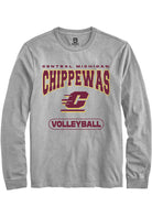 Central Michigan Chippewas Grey Volleyball Long Sleeve T-Shirt