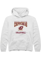 Central Michigan Chippewas Youth White Volleyball Long Sleeve Hoodie