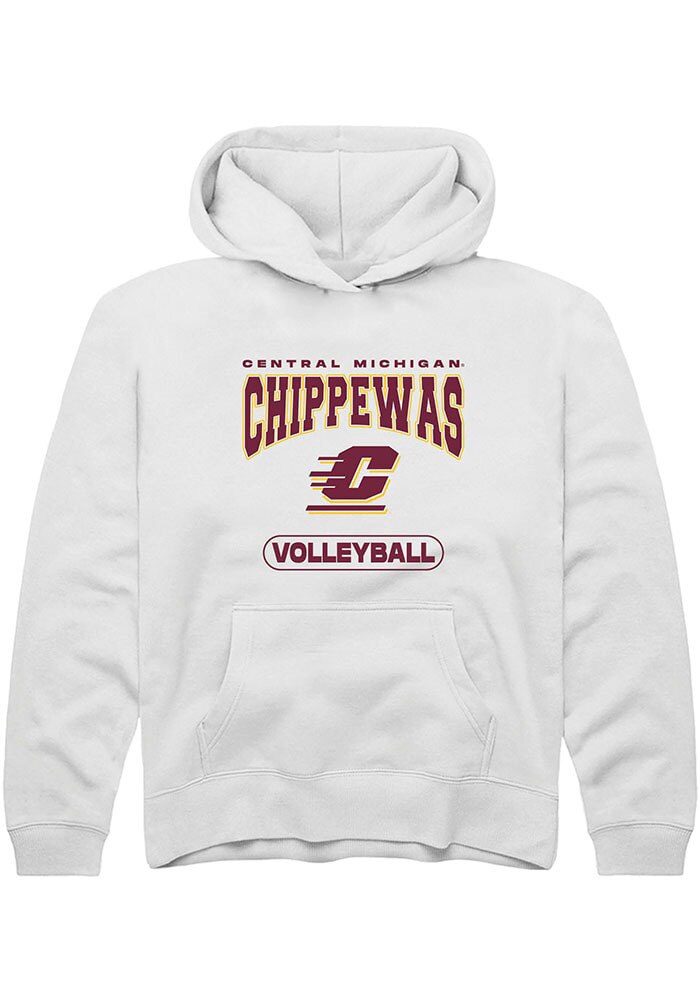 Central Michigan Chippewas Youth White Volleyball Long Sleeve Hoodie