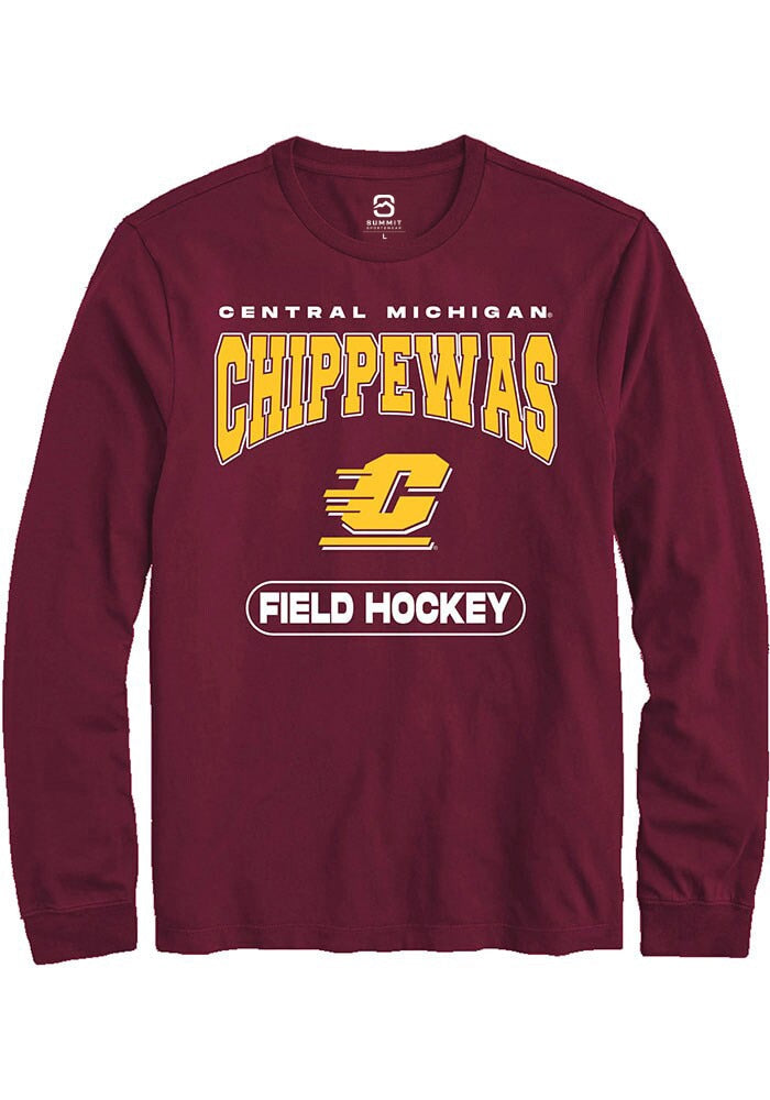 Central Michigan Chippewas Maroon Field Hockey Long Sleeve T-Shirt