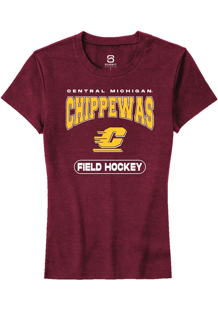 Central Michigan Chippewas Womens Maroon Field Hockey Short Sleeve T-Shirt