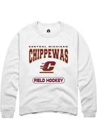 Central Michigan Chippewas Mens White Field Hockey Long Sleeve Crew Sweatshirt