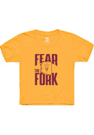 Arizona State Sun Devils Youth Gold Fear the Fork Short Sleeve T-Shirt