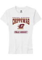 Central Michigan Chippewas Womens White Field Hockey Short Sleeve T-Shirt