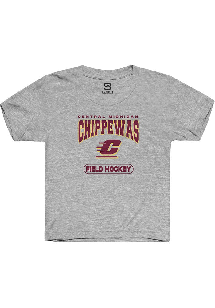 Central Michigan Chippewas Youth Grey Field Hockey Short Sleeve T-Shirt
