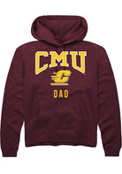 Central Michigan Chippewas Mens Maroon Dad Long Sleeve Hoodie