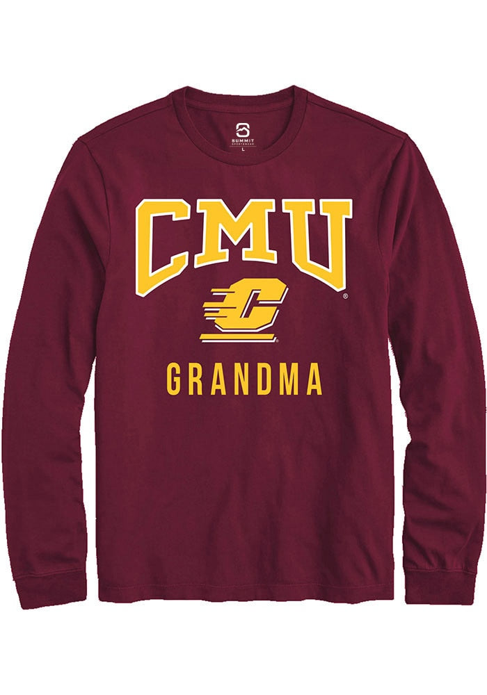 Central Michigan Chippewas Maroon Grandma Long Sleeve T-Shirt