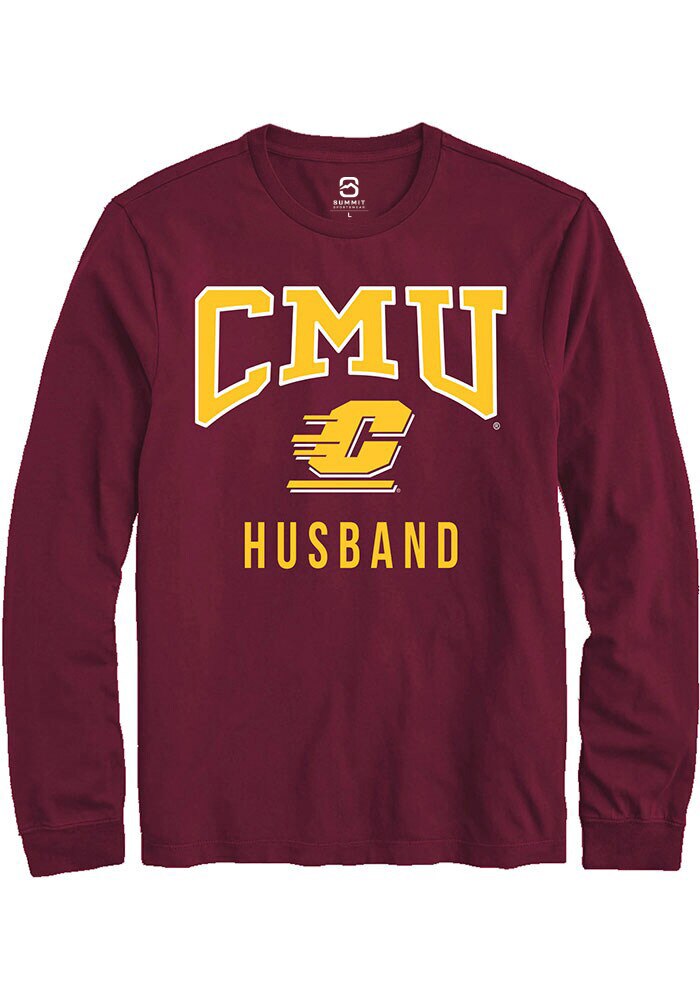 Central Michigan Chippewas Maroon Husband Long Sleeve T-Shirt