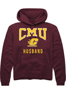 Central Michigan Chippewas Mens Maroon Husband Long Sleeve Hoodie