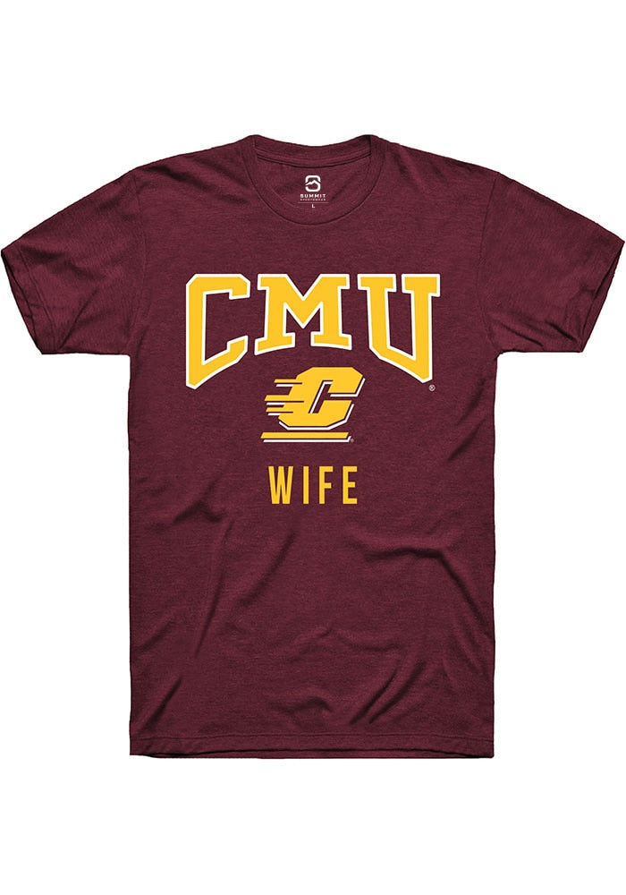 Central Michigan Chippewas Maroon Wife Short Sleeve T-Shirt