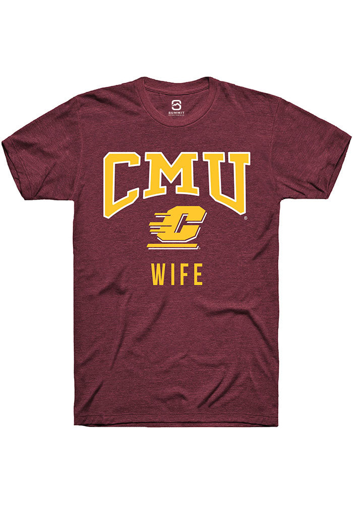 Central Michigan Chippewas Maroon Wife Short Sleeve T-Shirt