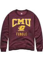 Central Michigan Chippewas Mens Maroon Funcle Long Sleeve Crew Sweatshirt