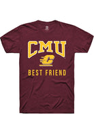 Central Michigan Chippewas Maroon Best Friend Short Sleeve T-Shirt