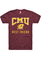 Central Michigan Chippewas Maroon Best Friend Short Sleeve T-Shirt