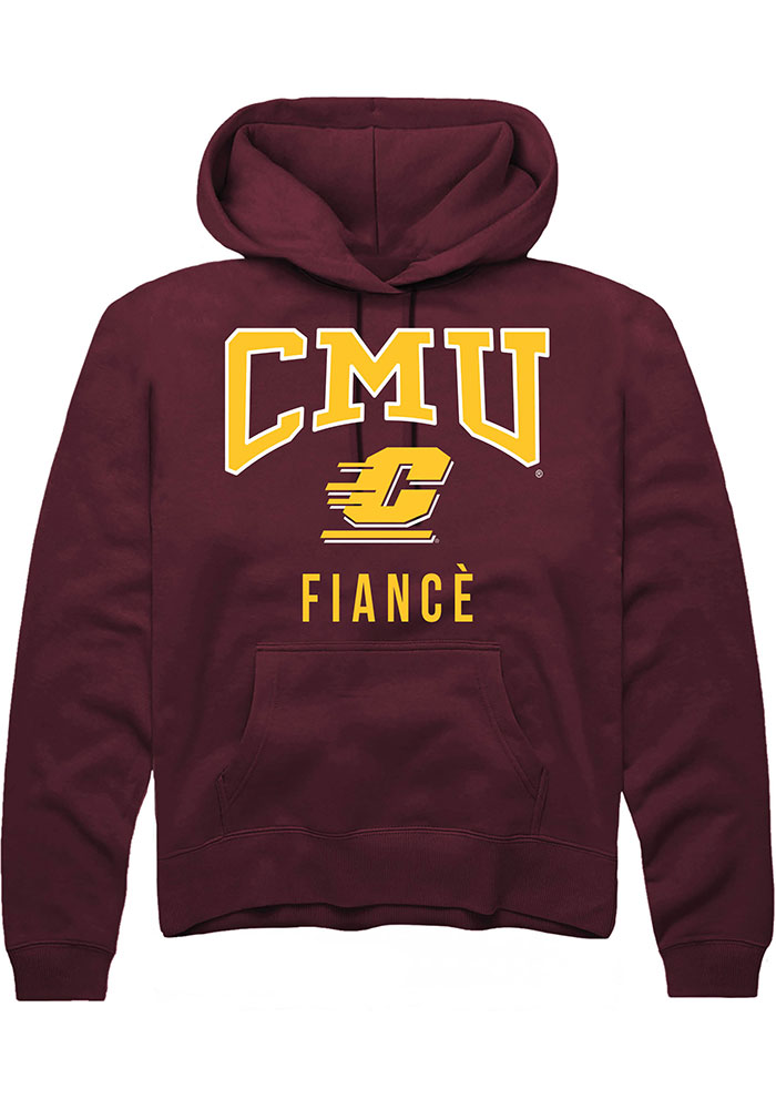 Central Michigan Chippewas Mens Maroon Fiancé Long Sleeve Hoodie