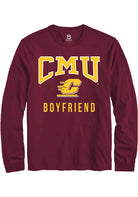 Central Michigan Chippewas Maroon Boyfriend Long Sleeve T-Shirt