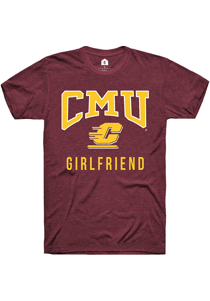Central Michigan Chippewas Maroon Girlfriend Short Sleeve T-Shirt