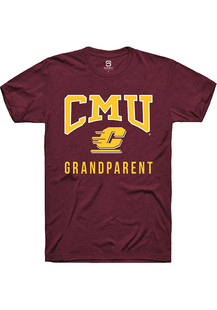 Central Michigan Chippewas Maroon Grandparent Short Sleeve T-Shirt