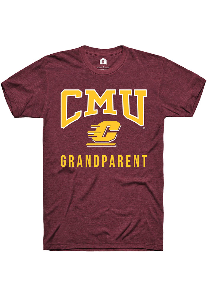 Central Michigan Chippewas Maroon Grandparent Short Sleeve T-Shirt