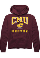 Central Michigan Chippewas Mens Maroon Grandparent Long Sleeve Hoodie