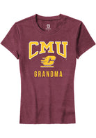 Central Michigan Chippewas Womens Maroon Grandma Short Sleeve T-Shirt