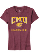Central Michigan Chippewas Womens Maroon Grandparent Short Sleeve T-Shirt