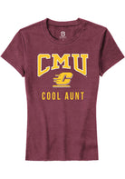 Central Michigan Chippewas Womens Maroon Cool Aunt Short Sleeve T-Shirt