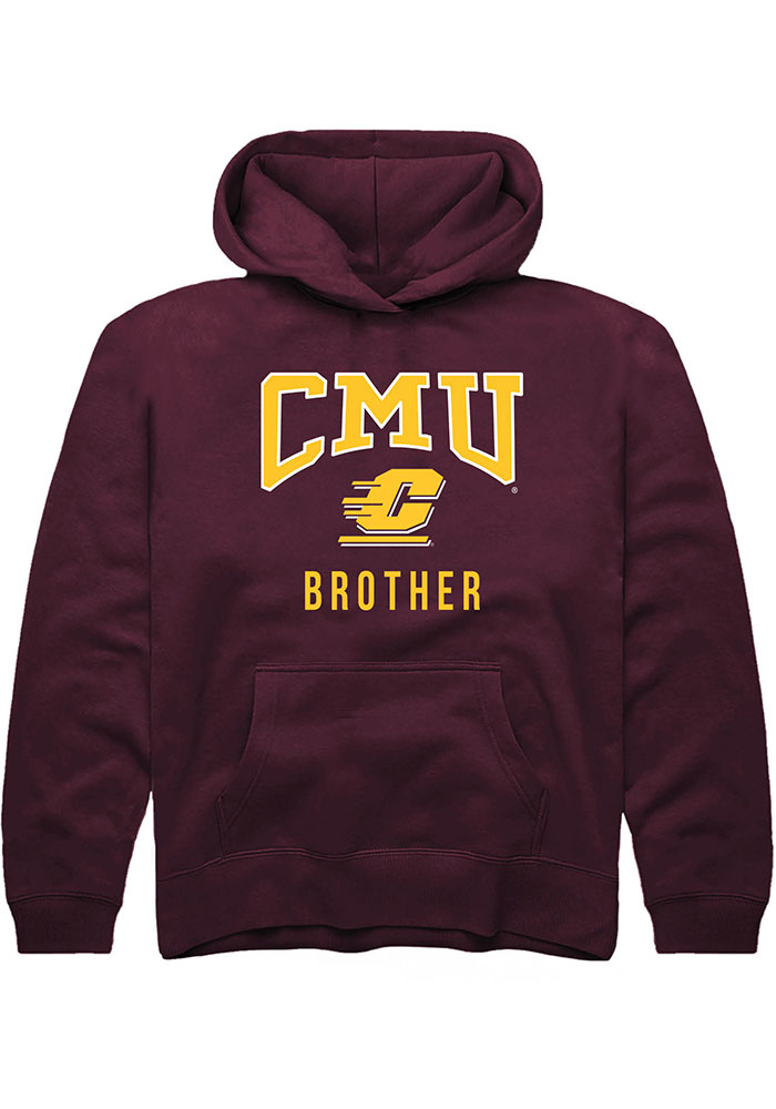 Central Michigan Chippewas Youth Maroon Brother Long Sleeve Hoodie