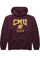Central Michigan Chippewas Youth Maroon Sister Long Sleeve Hoodie