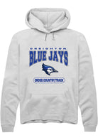Creighton Bluejays Mens White Cross Country/Track Long Sleeve Hoodie
