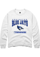 Creighton Bluejays Mens White Tennis Long Sleeve Crew Sweatshirt