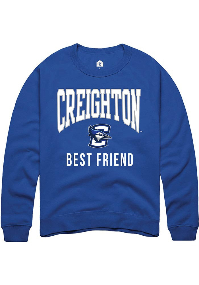 Creighton Bluejays Mens Blue Best Friend Long Sleeve Crew Sweatshirt