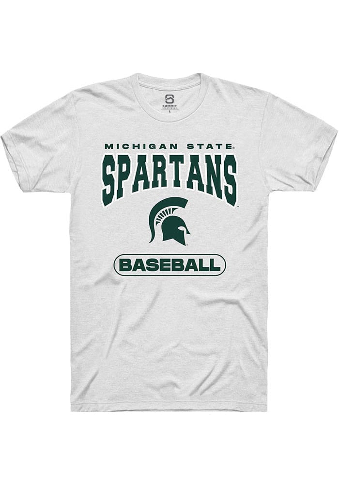 Michigan State Spartans White Baseball Short Sleeve T-Shirt